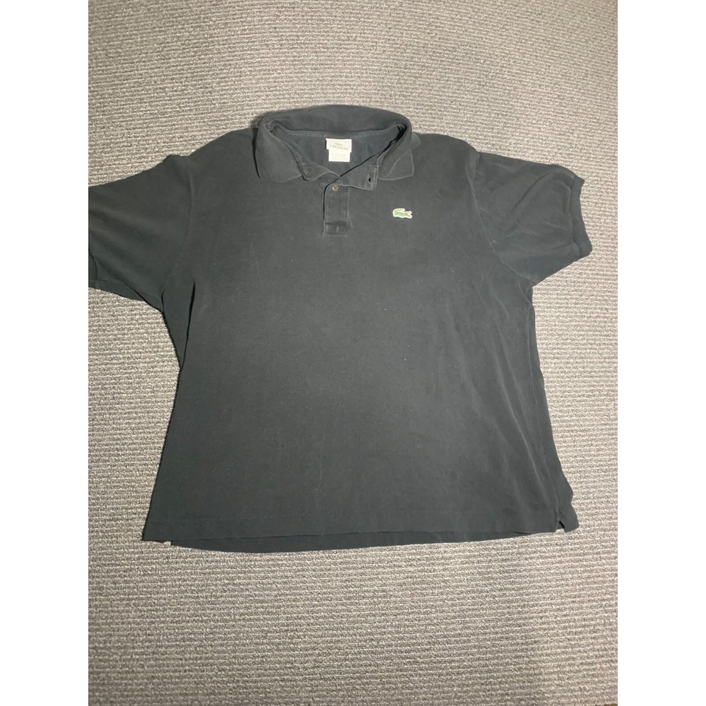 Lacoste Black Alligator Golf Polo Shirt Size 7 XL Short Sleeve Pique